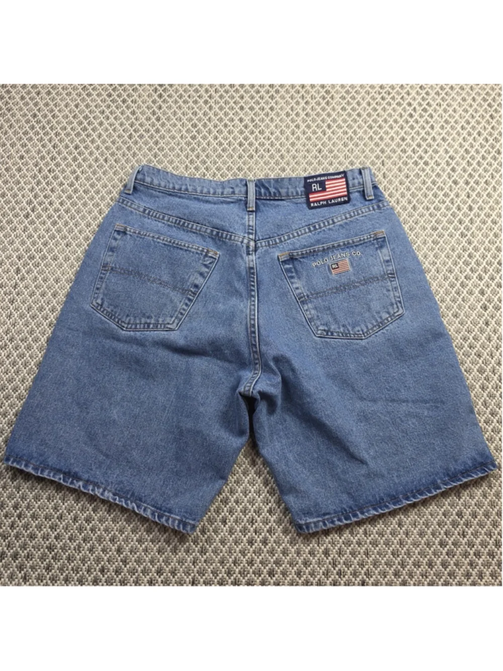 Vintage Polo Jeans Co Ralph Lauren Men’s Size 33 Denim Shorts USA Flag Jorts